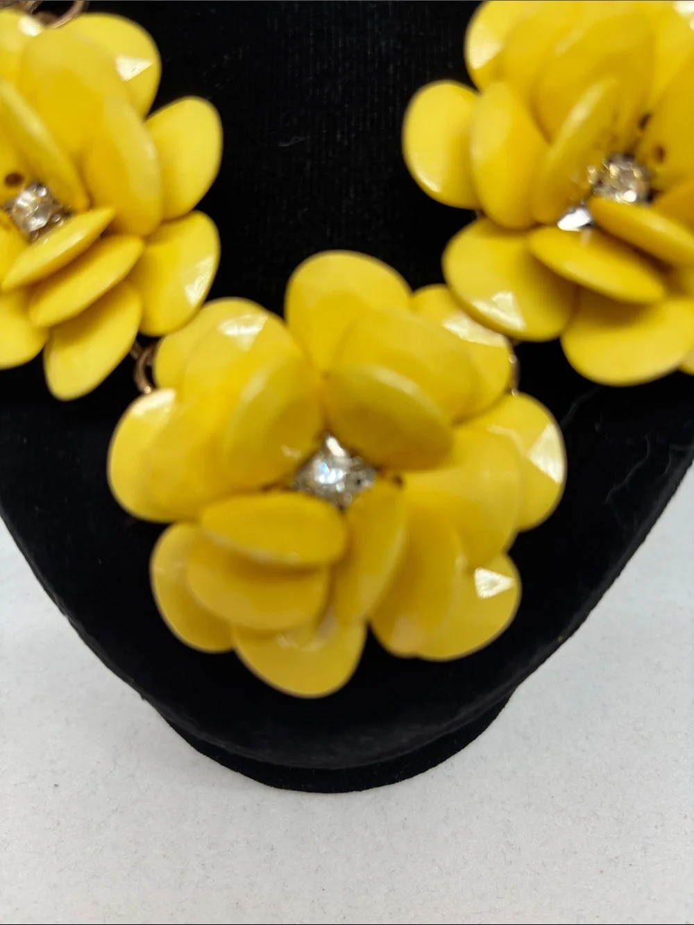 Yellow Floral Resin Statement Necklace - Picture 5 of 15
